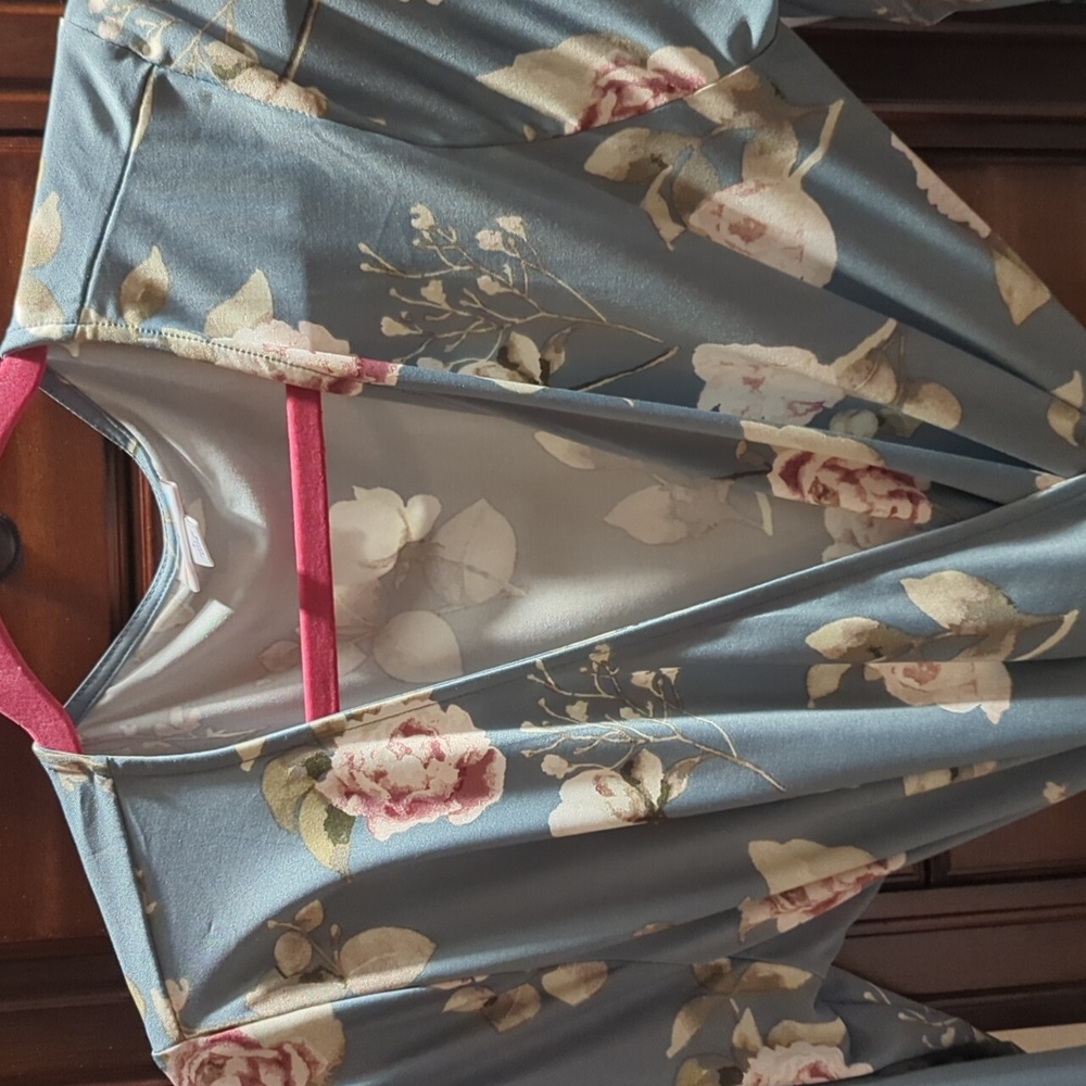 LuLaRoe Blue Floral Midi Dress